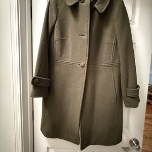 Talbots Classic Olive Pea Coat